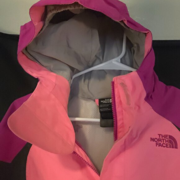 THE NORTH FACE Girls BRIGHT magenta PINK Black 3 in 1 WINTER JACKET Coat SIZE L - Picture 5 of 9